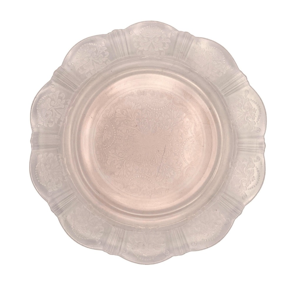 MacBeth-Evans American Sweetheart Pink Glass Dinner Plate Antique 1930s 9.75"